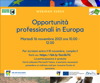 Opportunità in Europa - Webinar della Regione Marche del 16.11.2021