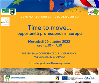 TIME TO MOVE, opportunità professionali in Europa del 26 ottobre 2022