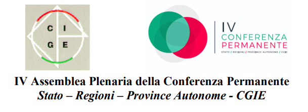 IV Assemblea Plenaria della Conferenza Permanente Stato – Regioni – Province Autonome - CGIE