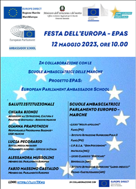 “Festa dell’Europa con le scuole EPAS”– 12 maggio 2023 ore 10.00 