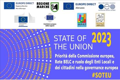 Evento 14 settembre - SOTEU 2023: Priorità della Commissione europea, Rete BELC e ruolo degli Enti locali e dei cittadini nella governance europea