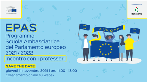 EPAS, Programma scuola ambasciatrice Parlamento Europeo. 11 Novembre: incontro con i professori