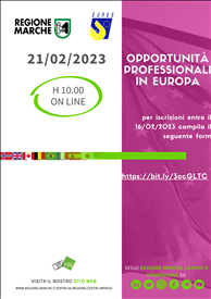 Opportunità in Europa - Webinar della Regione Marche del 21.02.2023