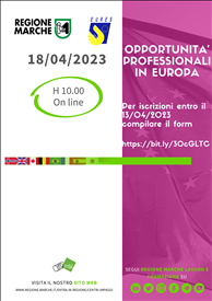 Opportunità in Europa - Webinar della Regione Marche del 18.04.2023