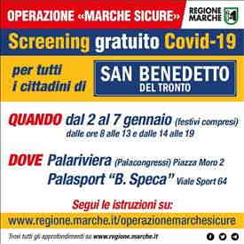 “Operazione Marche Sicure”, dal 2 al 7 gennaio screening per i cittadini di San Benedetto del Tronto