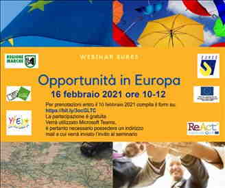 WEBINAR EURES - Opportunità in Europa - Martedì 16 febbraio 2021