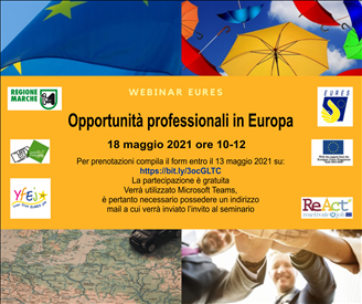 Opportunità professionali in Europa - 18 maggio 2021 - Webinar Regione Marche
