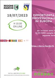 Opportunità in Europa - Webinar della Regione Marche del 18.07.2023