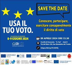 Il 9 aprile 2024 non perdere l'Evento “USA IL TUO VOTO. Conoscere, partecipare, esercitare consapevolmente il diritto di voto”  