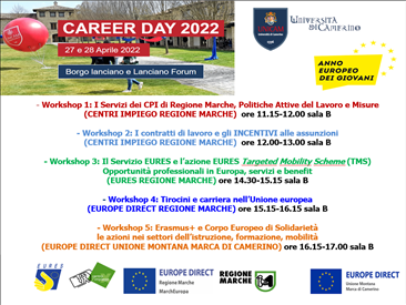 27-28 aprile 2022, Career Day Università di Camerino (Borgo Lanciano e Lanciano Forum)