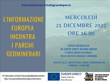 21 dicembre 2022: Evento online “L’informazione europea incontra i Parchi geominerari”
