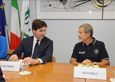 Il ministro della Protezione civile Musumeci in sopralluogo nelle Marche con il presidente Acquaroli