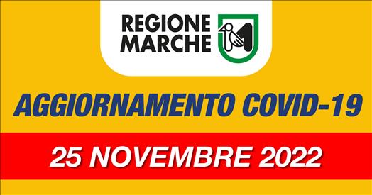 Coronavirus Marche: aggiornamento dati dal Servizio Sanità - situazione al 25/11/2022 ore 12.00