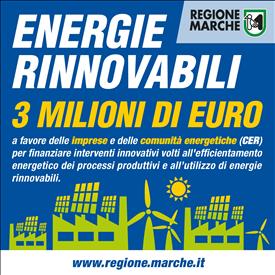 Energia: un bando a sportello di 3 milioni di euro per il finanziamento di interventi innovativi a favore delle imprese e delle comunità energetiche