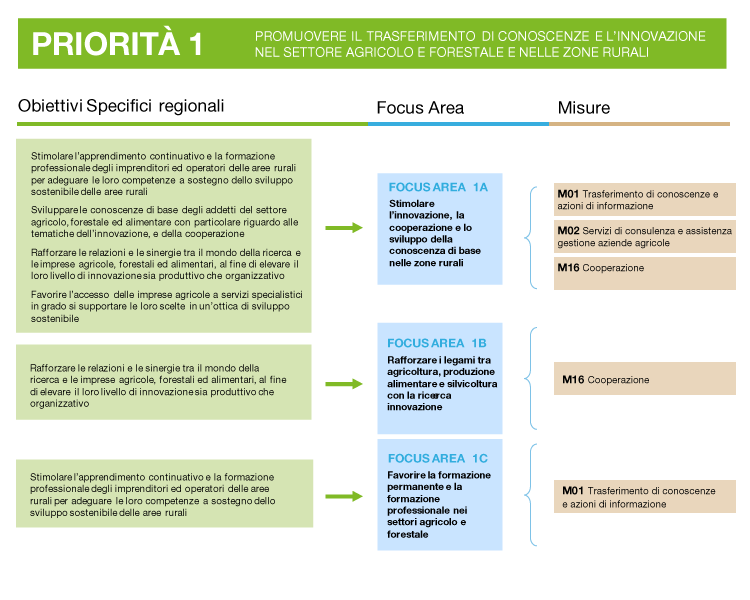 descrizione della priorità 1: obiettivi, focus area e misure