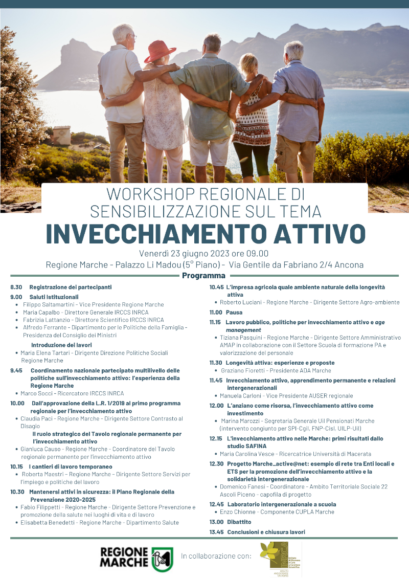 locandina workshop invecchiamento attivo