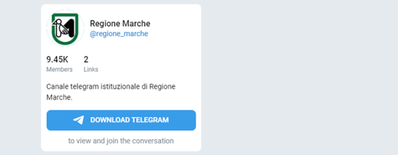 Canale Telegram Regione Marche