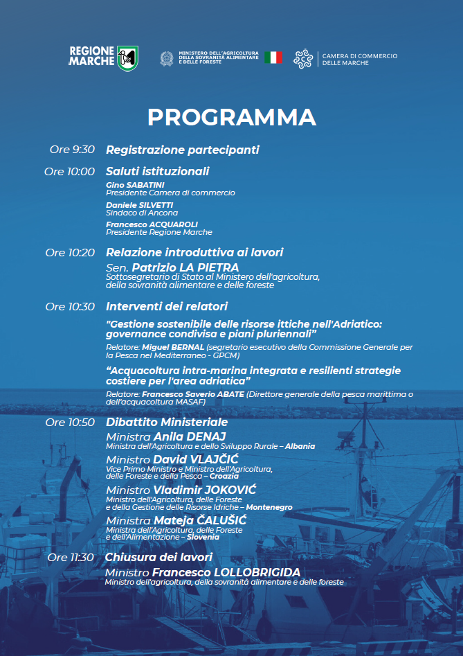 L'evento SOSTENIBILITÀ, INNOVAZIONE E COOPERAZIONE NELLA BLUE ECONOMY PER IL MARE ADRIATICO si terrà alla Loggia dei Mercanti, Ancona martedì 15 luglio 2025, alle ore 9:30